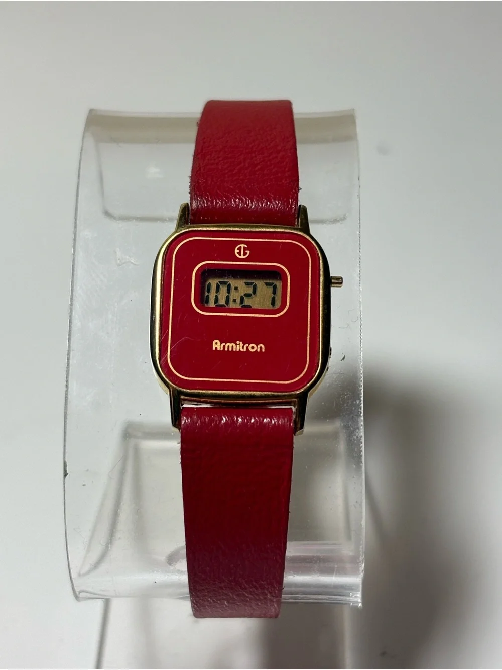 Vintage Armitron Red Digital Leather Strap Watch - 45/8632 C63GL130G